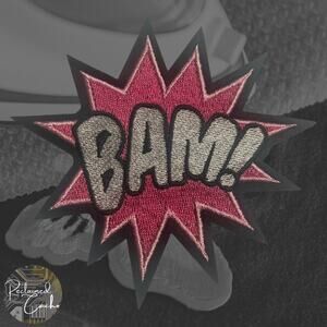 Pink BAM! Iron On Patch